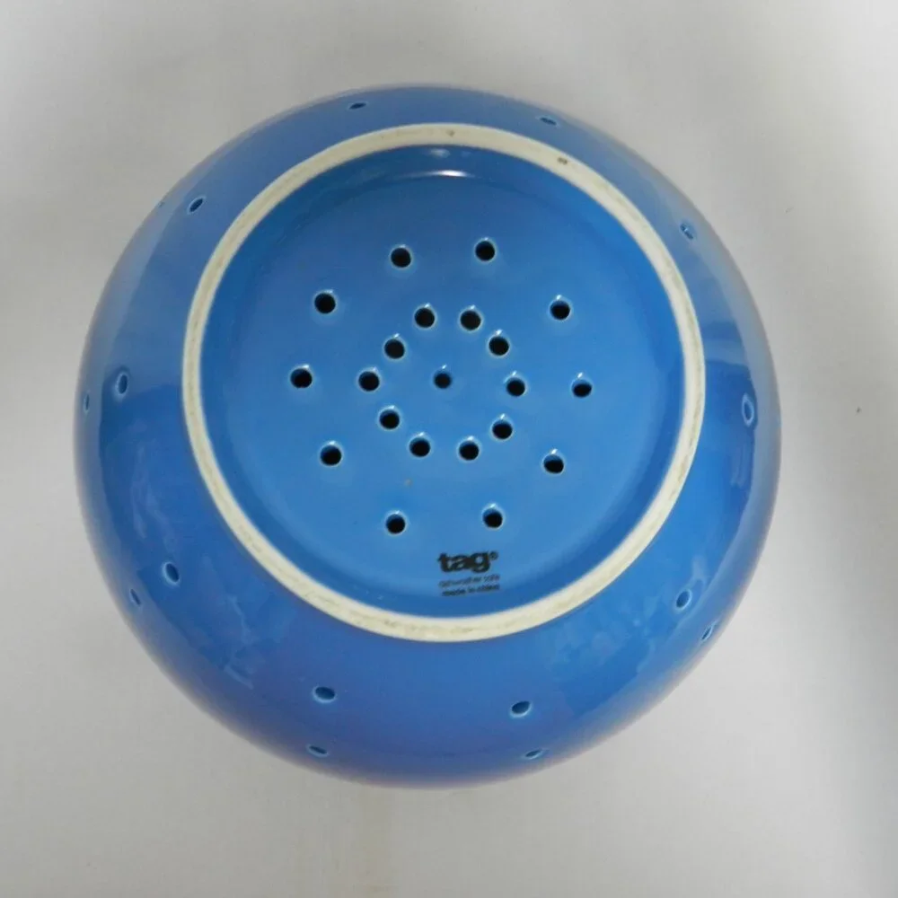 TAG colander strainer bowl ceramic insert blue Dishwasher Safe 4.5